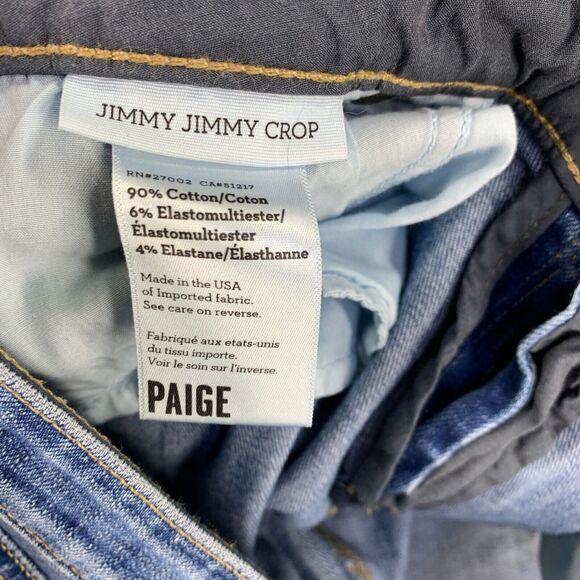 Paige Womens Jeans Jimmy Jimmy Crop Distressed Straight Pants Denim Sz 29 x25 - Picture 9 of 12